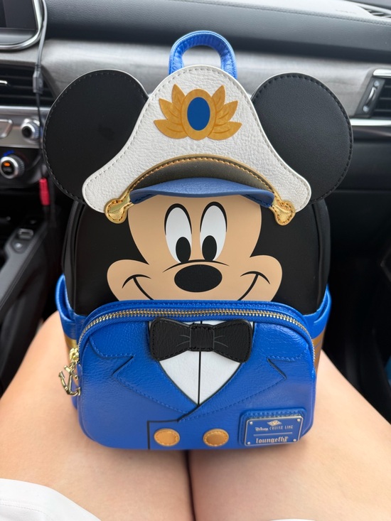 Disney Blue and Black Mickey Captain Mini Backpack
